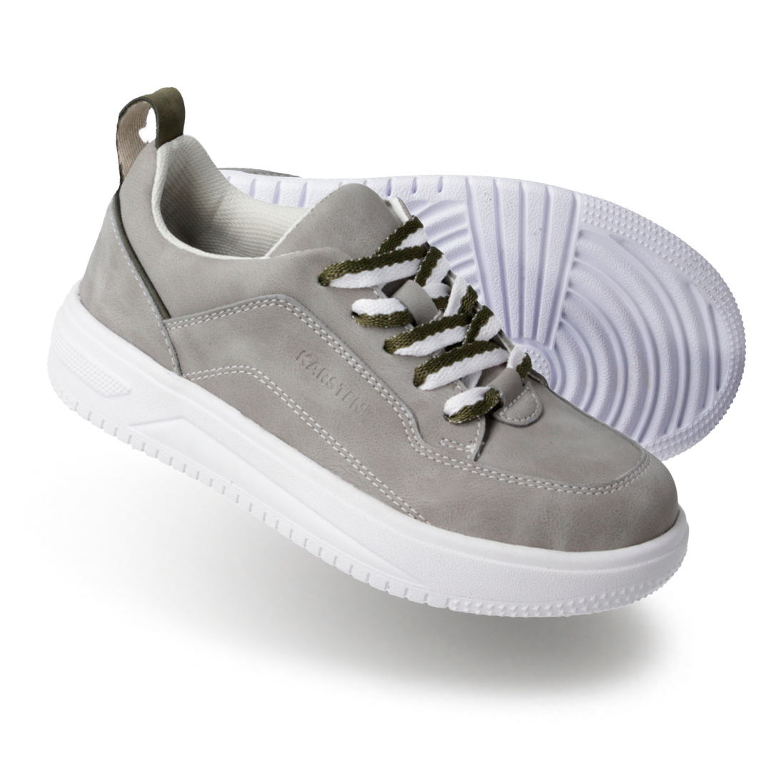 Tenis Choclo Gris, Verde Karsten