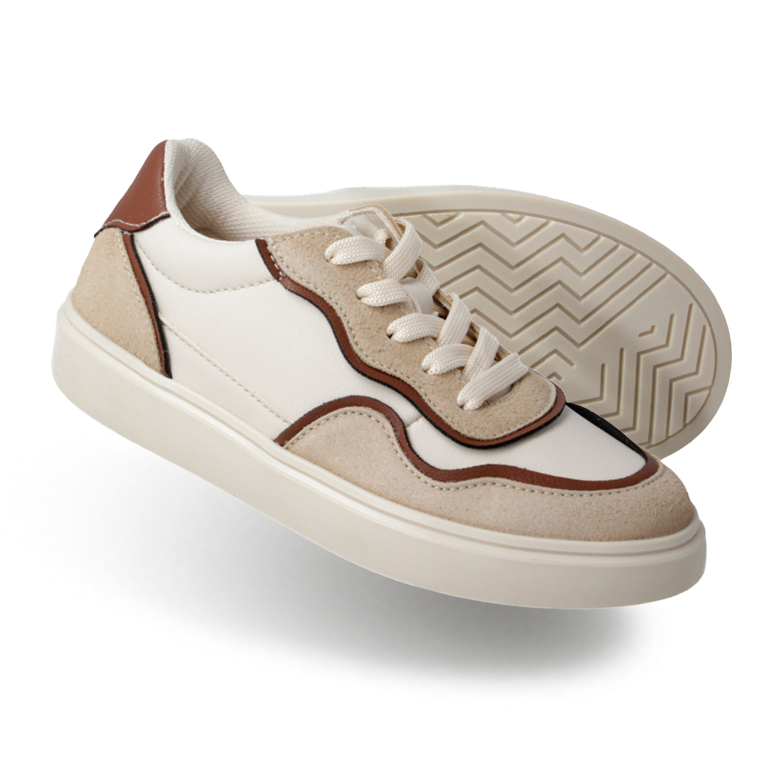 Tenis Choclo Beige, Blanco Karsten