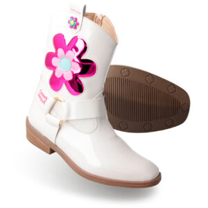 Bota vaquera blanca, negro, distroller