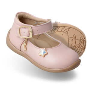 Zapato Niña Tipo Mary Jane Rosa, Con Hebilla