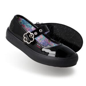 Zapato Escolar Distroller Niña, Charol Negro Con Correa