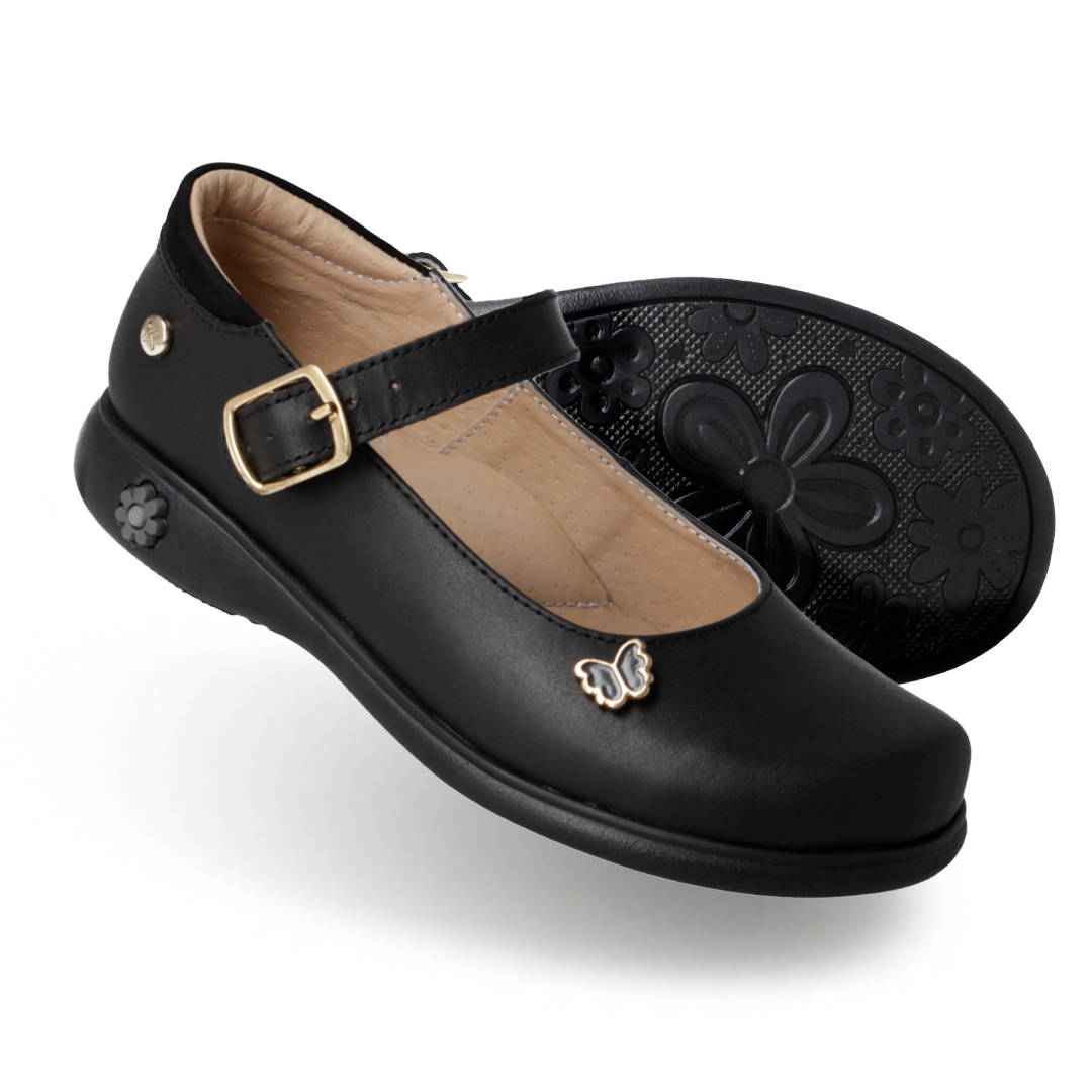 Zapato Mary Jane Karsten Niña, Negro Escolar