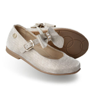 Zapato Infantil Formal Karsten para Niña, Perla Chic con Moño Elegante