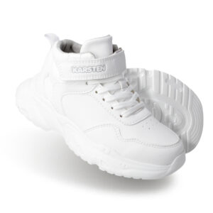 Tenis Escolar Infantil Blanco con Velcro y Agujetas, Karsten