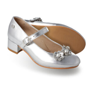 Balerina de Tacón Karsten para Niña Brillo Floral Plata