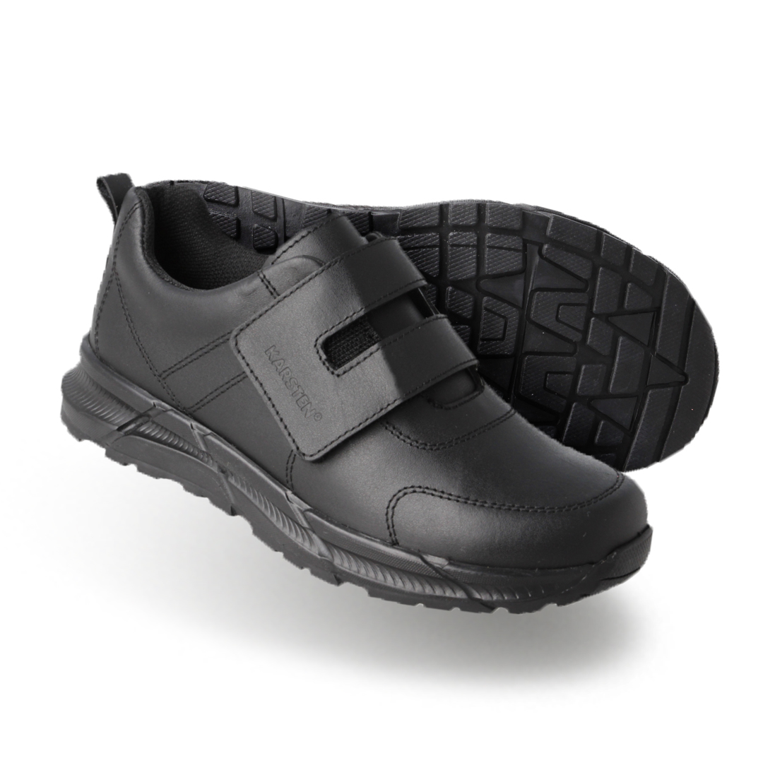 Zapato Escolar Karsten para Niño Velcro Negro Titan