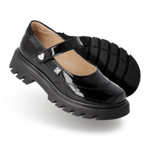 Zapato Escolar Mary Jane de Charol Negro para Niña, Karsten