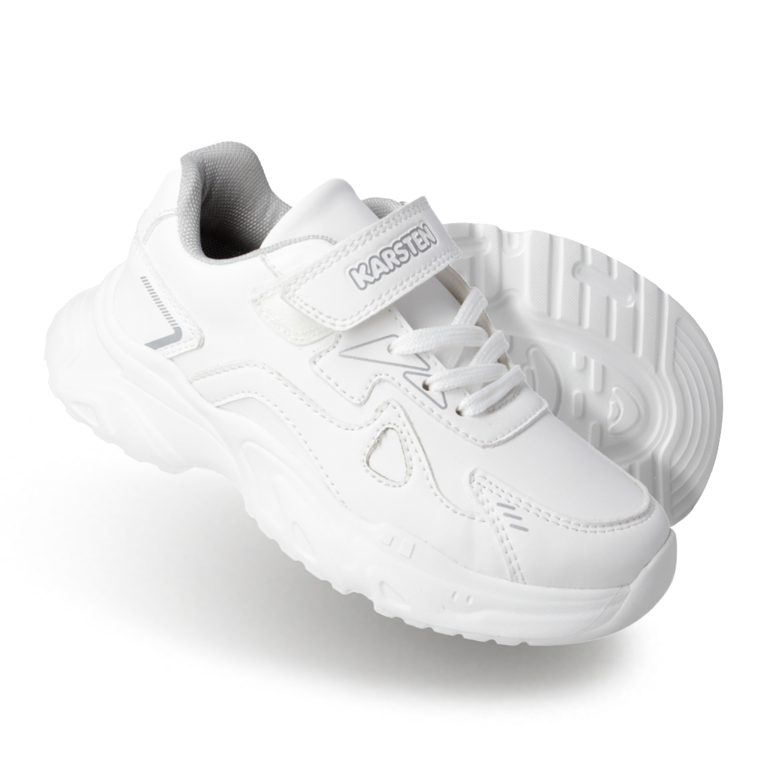 Tenis Escolar Karsten Urban Blanco con Velcro