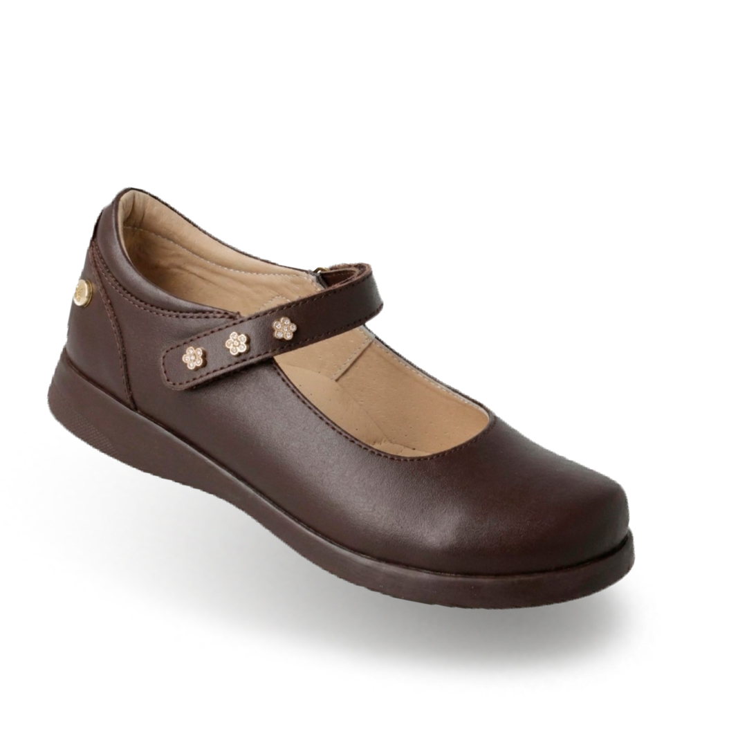 Balerina Escolar Karsten Flores, Café con Velcro