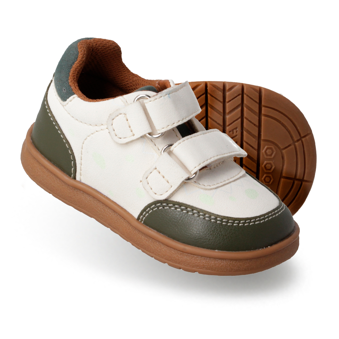 Tenis Karsten Huella Blanco con Verde para Niño